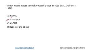 ISRO 2017 MAY | CN | MAC | IEEE 802.11 | SOLUTIONS ADDA | TEST SERIES | EXPLAINED BY ISRO AIR-1