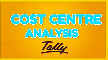 Cost Centre Analysis TALLY PRIME