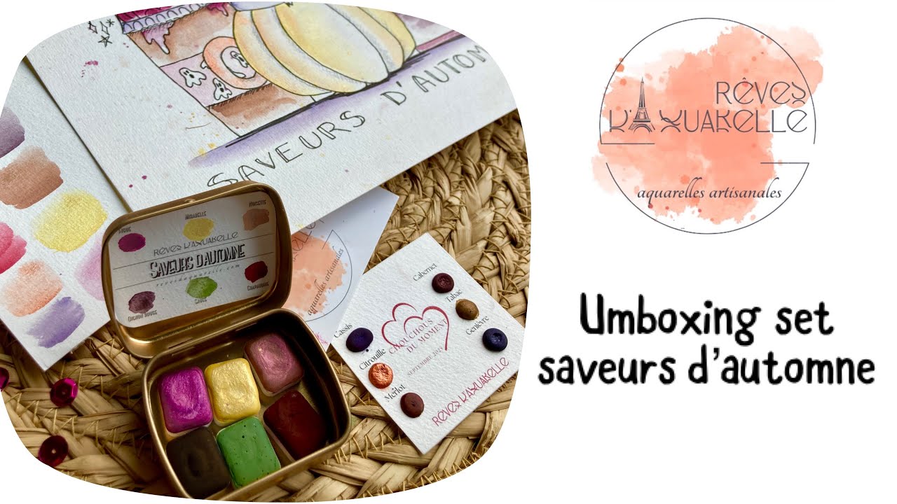 Umboxing set Rêves d’aquarelle Saveurs d’automne et tuto dessin gourmandises 