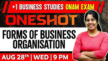 +1 Business Studies Onam Exam | Chapter 2| Forms Of Business Organisation | One Shot | ExamWinner +1