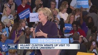 Hillary Clinton campaigns in Detroit