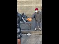 Dropping pizza on the floor then feeding it to the homeless