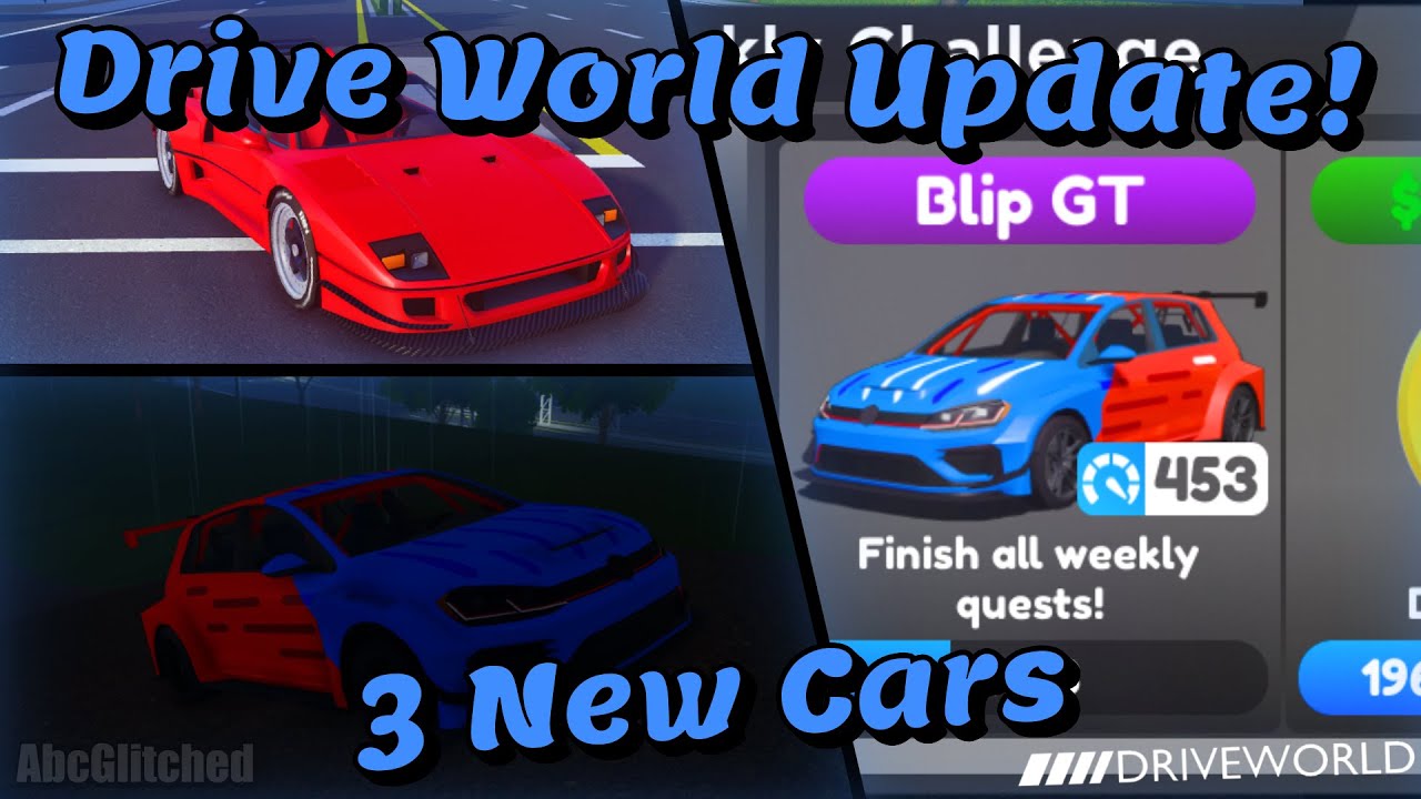 Drive World Update! 3 New Cars Roblox YouTube