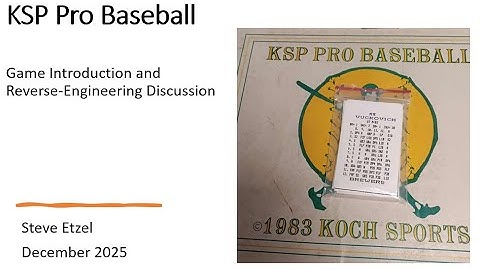 KSP Pro Baseball Game: Intro and Reverse-Engineering