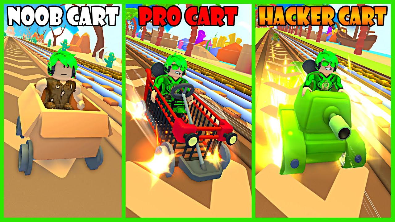 Aku Memanjat & Meluncur Dari Tempat Tertinggi Menggunakan Cart Ride Unik - Roblox Ride And Slide
