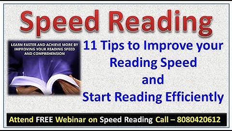 Tips to Improve Reading Skills l Speed Reading Techniques l Prof. Rajesh Tayal