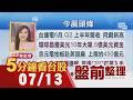 AI回神!美股上周五收紅 台達電6月.Q2.上半年營收同創新高 大立光法說傳捷報 首張CPO訂單入手 貨運大旺季! 航空雙雄Q4運價望攀峰｜主播葉俞璘｜【5分鐘看台股】20260713｜非凡財經新聞