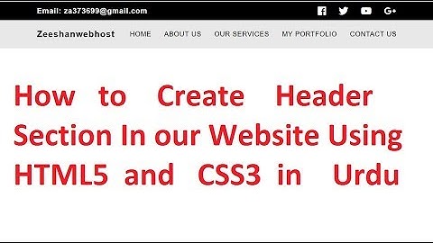 How to Create Header Section in Our website Using HTML5, CSS3 and  in Hindi|Urdu