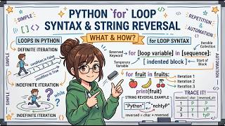 Python Loops Explained  for Loop Syntax & String Reversal Example #codevibeofficial