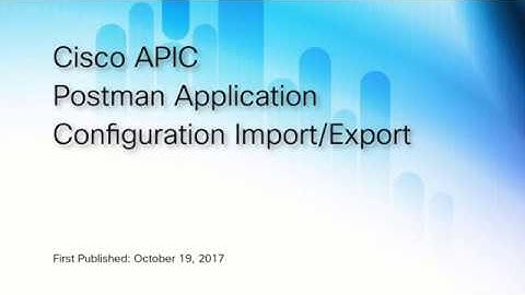 APIC Postman Import Export