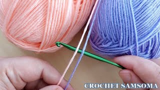 كروشيه غرزة جد سهلة فقط تكرار سطرين بنمط جد سهل لعمل بطانيات بيبي وبلوزات شيك / Easy Crochet  Stitch