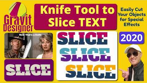 Slice or Cut Text in Half with Knife Tool in Gravit Designer Tutorial 2020