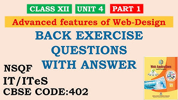 CLASS XII UNIT 4 Web Application  Question Answer PART 1
