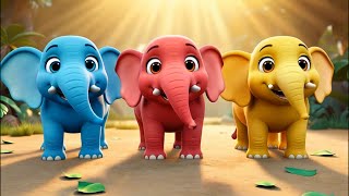 🐘🌈 Tiny Trunk Rainbow Play! | Colorful Baby Elephant Song for Kids 🎵✨