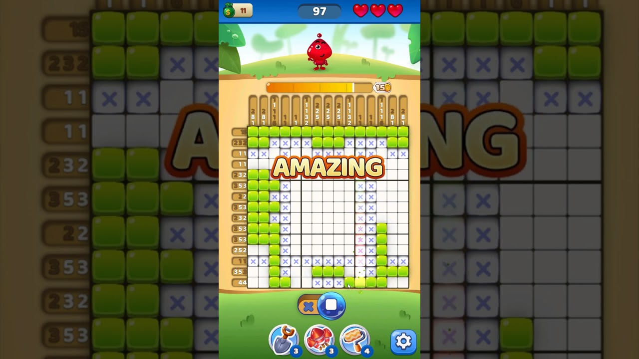 Nono Crossing Picture Nonogram level 97 - YouTube