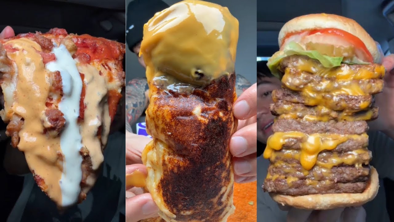 Подборка TIKTOK Mukbang | Domino’s, Tacobell, Five Guys, WingStop, Raising Cane’s и другие!