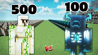 500 Iron Golems Vs 100 Wardens | Minecraft PE/Bedrock