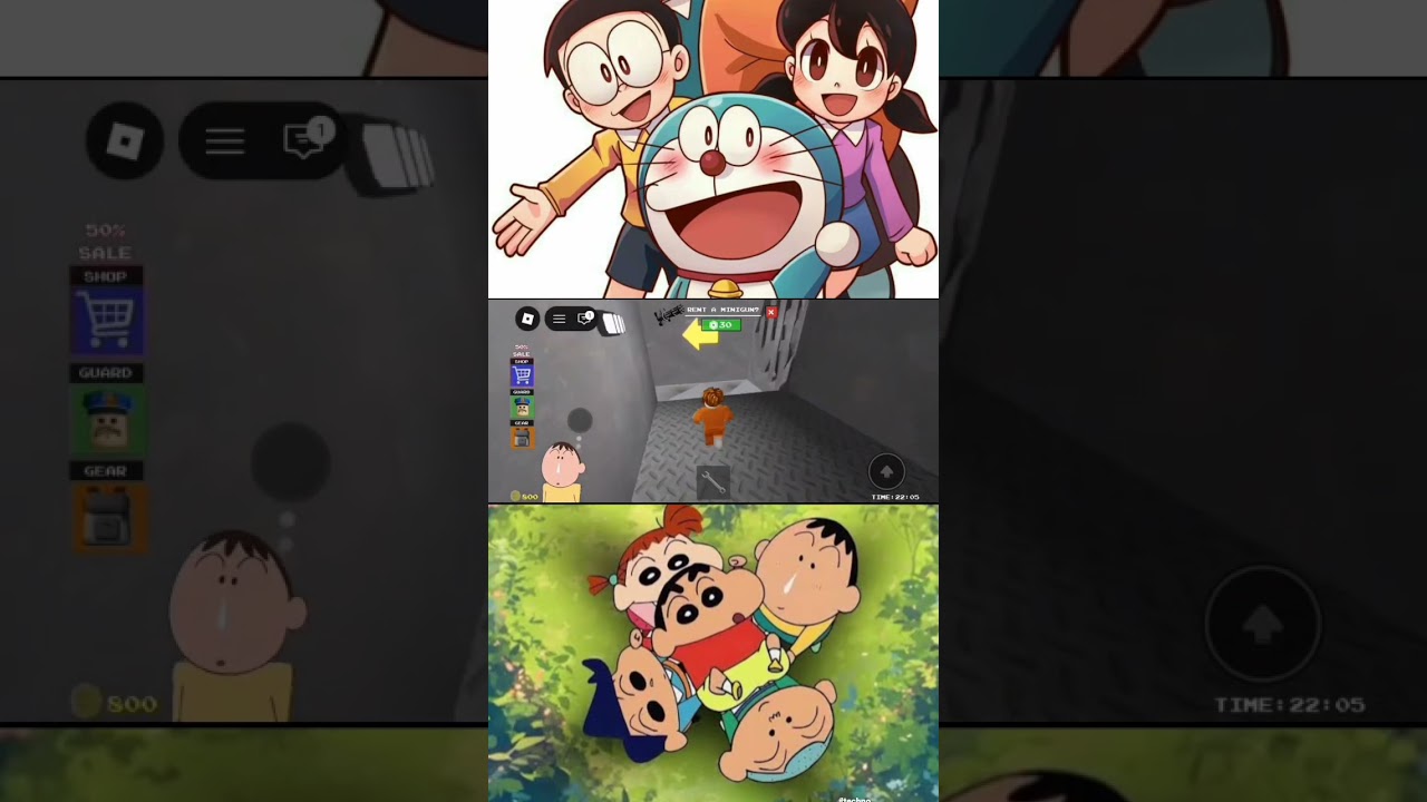 shinchan and friends escape robot police 😵‍💫👮 || funny game 🎮 😄 ||funny challenge 🤣🤣