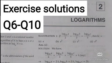 L2 | Ch2 | logarithms | Q6-Q10 | exercise solution | R.D. SHARMA jee mains/advanced Ark Mathematics
