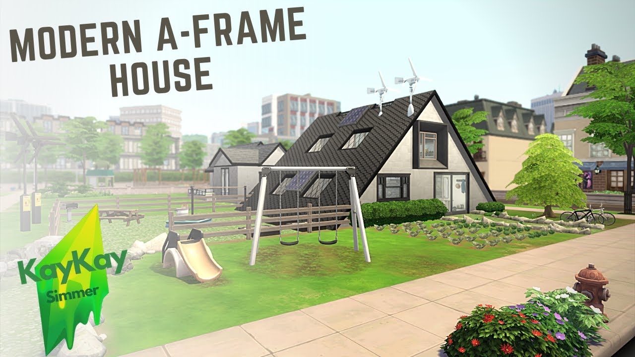 A Modern A-Frame House // The Sims 4 Speed Build // No CC - YouTube