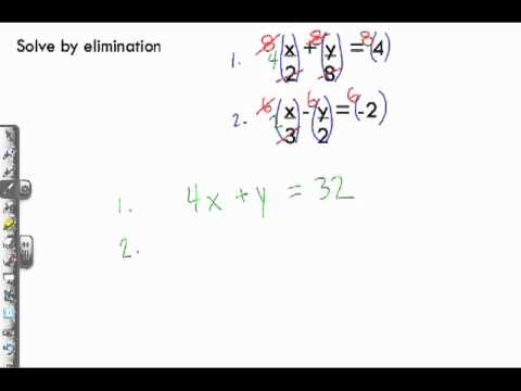 solving linear systems by elimination with fractions