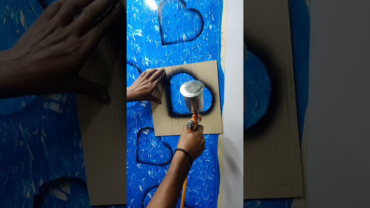 3D Heart ❤️ Wall Texture Spray paint Design | 