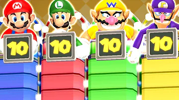 Mario Party 9 Garden Battle - Mario vs Luigi vs Wario vs Waluigi (Master CPU)