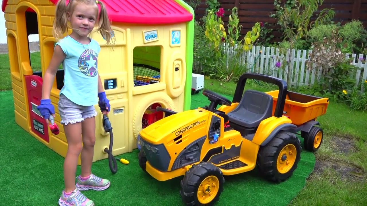 Строим НОВЫЙ мост из блоков для Бензовоза, Экскаватора, Трактора Дети ...