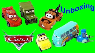 Cars Figurine Toy Set Disney Pixar Lightning McQueen Review Unboxing Mater Guido Luigi