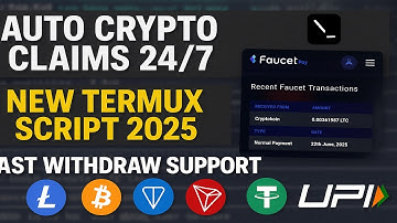New Script Termux Auto Claim Faucet & PTC | Crypto Earning Faucet 2025 | Fast Withdrawal FaucetPay
