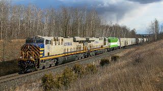 CN 394 with CREX power and GO 668 - GEXR 431 and CN Freights with leasers - March 2018