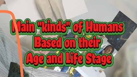 "Kinds" of Humans Based on their Age and Life Stage
