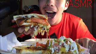 ASMR BUFFALO CLUB GRILLED CHEESE SANDWICH & LOADED TATER TOTS! (NO TALKING) EATING SOUNDS!