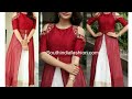 How to make front slit open kurti with designer cold shoulder sleeve very easy method