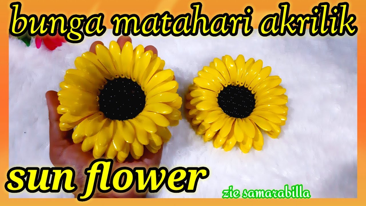 cara membuat bunga matahari akrilik