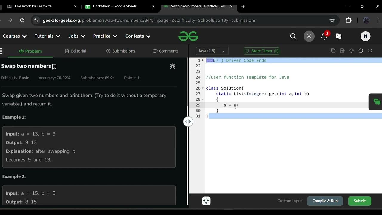swapping two variables!! - YouTube