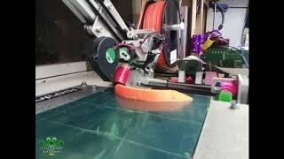 Printrbelt printing bottom reinforcements for Prusa face shields