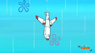 Squidward Saves The Plane From Crashing Plane To Sea - Spongebob Squarepants