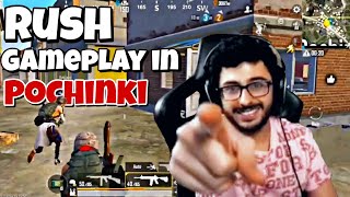 RUSH GAMEPLAY IN POCHINKI @CarryMinati Playing BGMI Crazy Gameplay