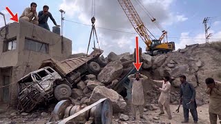 INSANE Rock Crushing Skills | Worker Pushes Giant Boulder Into Crusher Machine! #stonecrusher