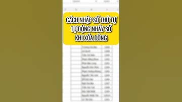 Cách nhập số thứ tự tự động nhảy số khi xóa dòng trong excel 🥰🥰🥰#tinhocvanphong