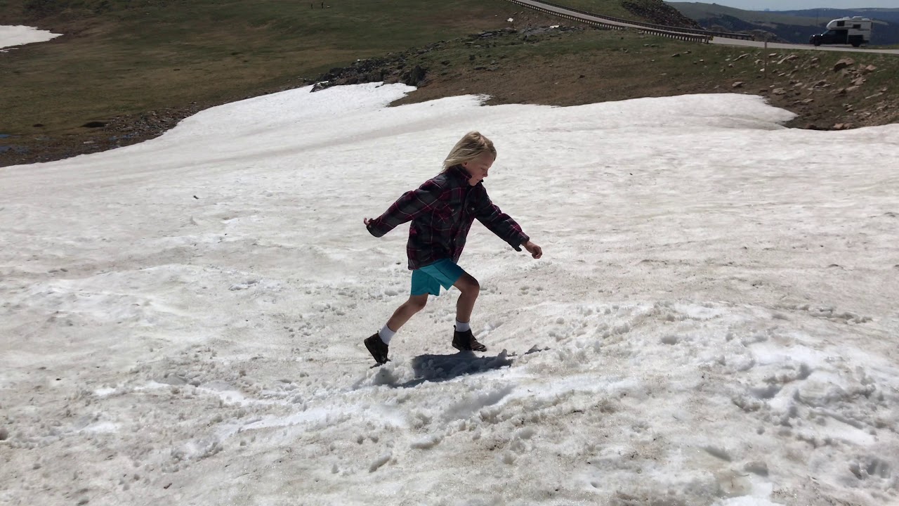 Playing in Snow Fields on top of the Beartooth Highway on the way to Kersey Lake YouTube