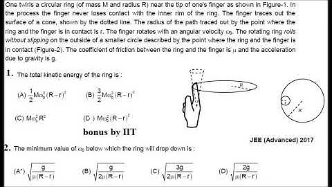 IIT JEE ADVANCED 2017 ROTATIONAL MECHANICS and One of challenging problem explained by RKH SIR