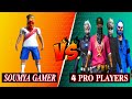 1 vs 4  soumya gamer vs 4 pro players clash squad custom match 