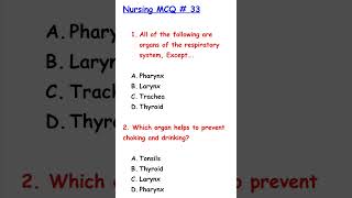📚Nursing MCQ 33📚#respiratorysystem #nursingstudent #norcetmcq #pbbscnursing #cbtexam #nursingstudy
