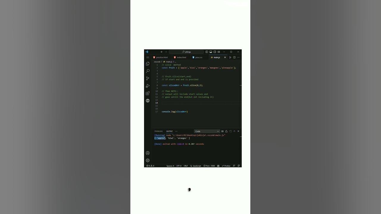 Javascript array slice method youtube