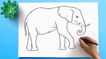 How to Draw an Elephant easy step by step 🐘