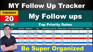 My Follow Up Tracker in Excel / Excel Follow Up Tracker