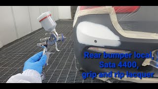 Smart repair, painting a bumper blowin