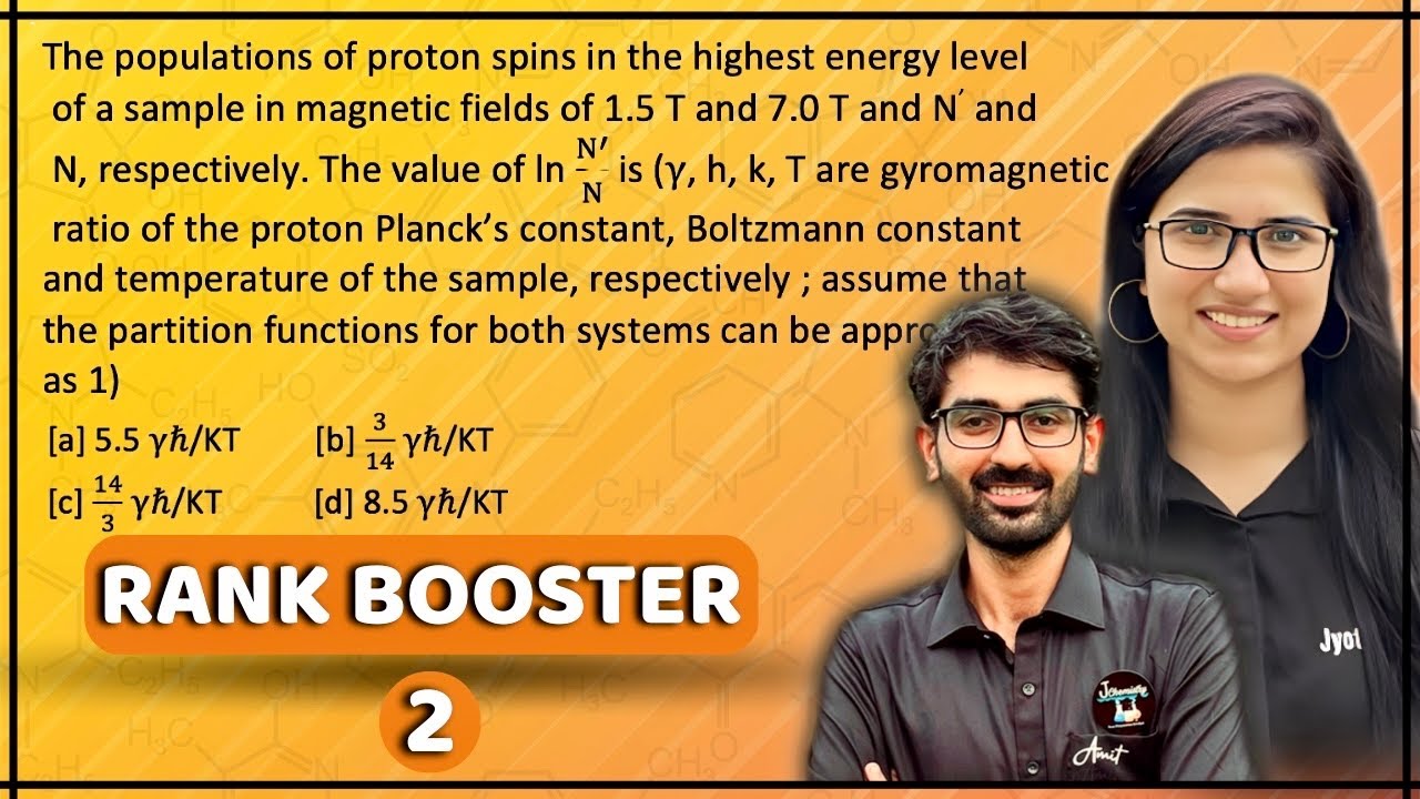 Rank Booster by J Chemistry Boltzmann Distribution Law NMR